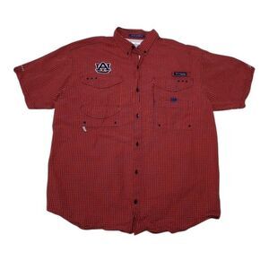 Columbia Men's Large Shirt Auburn Tigers Omni-Shade Button Up Vented